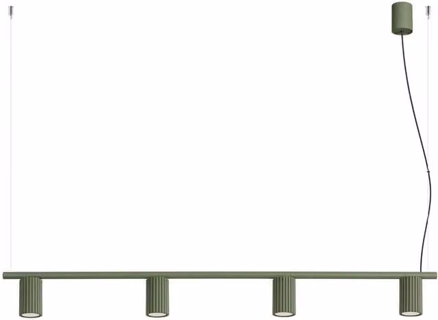 Sollux Lighting minimalist suspended 4-light chandelier in green, W/D/H: 212 x 122 x 6.5 cm – 1