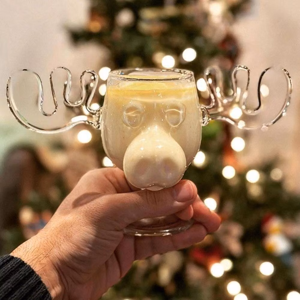 SPETLEK Christmas Vacation Moose Wine Glass in Clear Glass – 3