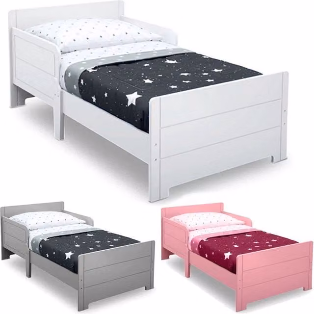 EONLION Classic Wooden Toddler Bed Safety Rail Guard in Grey