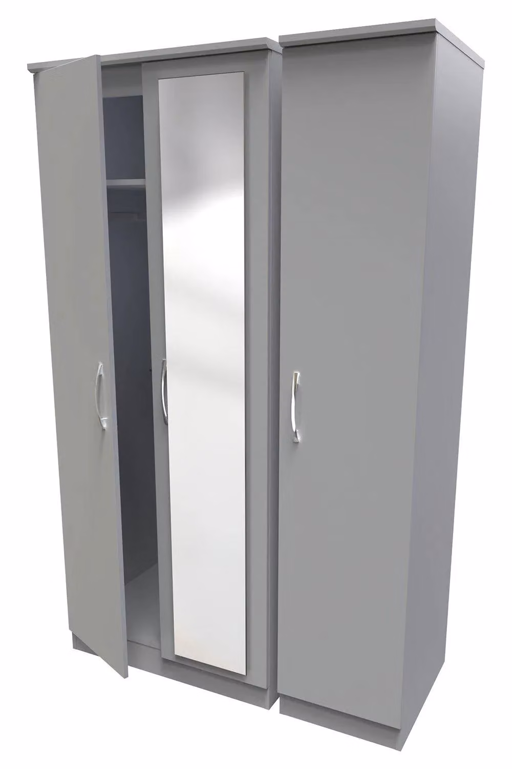 2 U Hampshire Triple Mirror Wardrobe in Dark Grey, Ready Assembled – 2