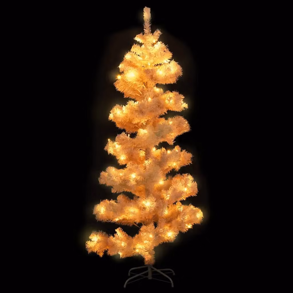 Berkfield Home Swirl Pre-lit Christmas Tree with Stand, White, Height: 180 cm – 2