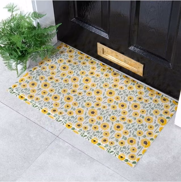 Artsy Mats Sunflower Pattern Indoor Outdoor Doormat in Yellow, W/D/H: 70 x 40 cm – 1