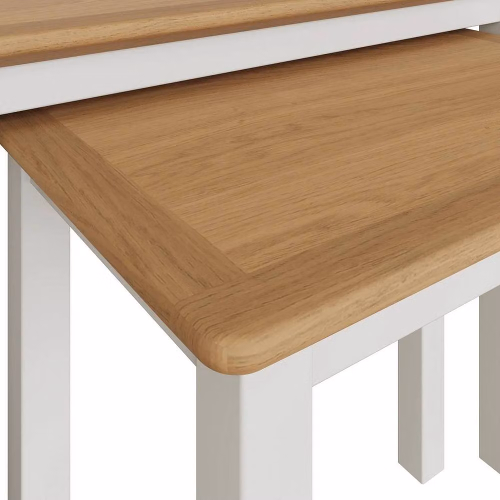 Havendro Linen Cream Oak Veneer Nesting Coffee Tables – 2