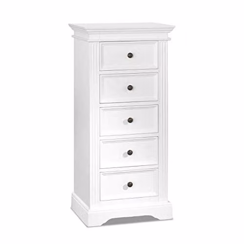 Gainsborough White Tallboy Narrow 5-Drawer Chest – 1