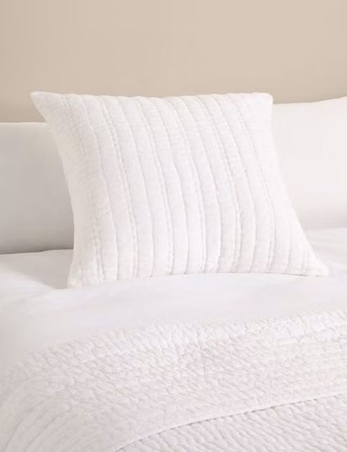 M&S White Pure Linen Textured Square Decorative Cushion