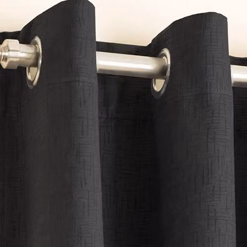 Enhanced Living Black Thermal Noise Reducing Dim Out Eyelet Curtains, Width: 168 cm, Drop: 137 cm – 2