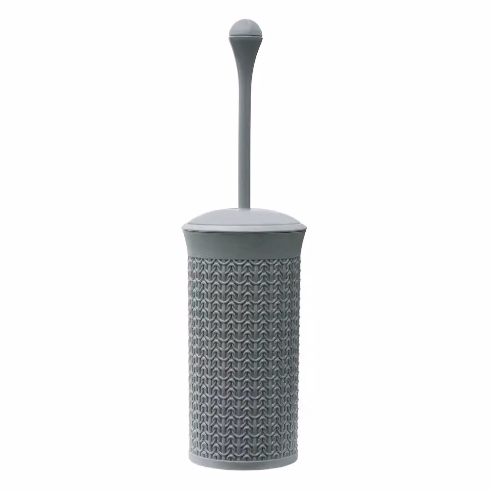 JVL Loop Toilet Brush and Round Plastic Bin in Grey – 2