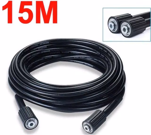FLAVORA 15m Heavy Duty Replacement High Pressure Washer Hose in Black – 1