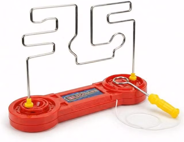 The Magic Toy Shop Electronic Buzz Wire Dexterity Game in Red