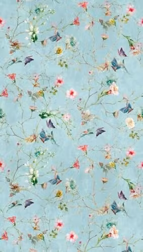 A.S. Création Cottage The Wall Non-Woven Floral Wallpaper in Turquoise, Green and Pink, W: 159 cm, H: 280 cm – 1
