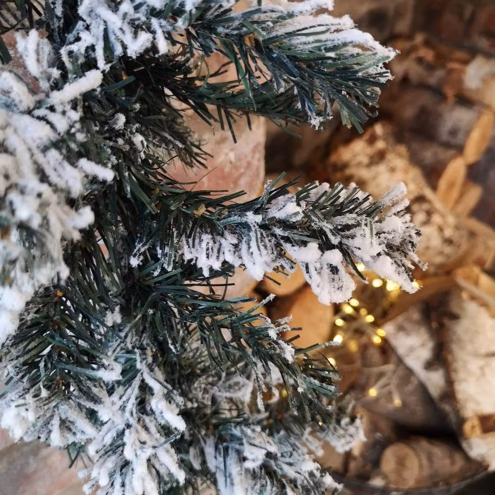 FLAVORA Woodcote Fir Christmas Snow Flocked Garland in Green, W/D/H: 100 x 15 x 15 cm – 3