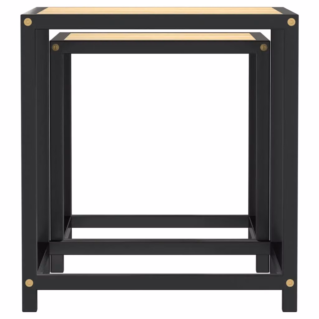 Berkfield Home Set of 2 Nested Square Tea Tables in Sonoma Oak Brown MDF and Metal – 3