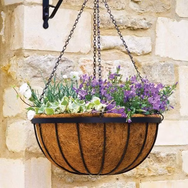 Garden Mile Ornamental Wall Hanging Planter Basket in Black and Brown
