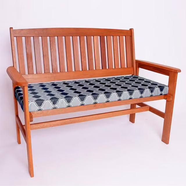 Roseley Water Repellent 4 Seater Rectangular Bench Pad with Foam Filling in Grey and Black