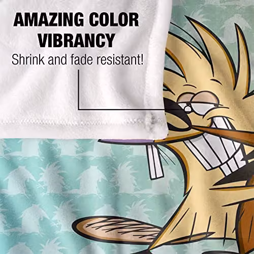 LOGOVISION Nickelodeon Angry Beavers Brothers Silky Touch Super Soft Fleece Throw Blanket in White and Multicolour, W/D/H: 152 x 127 cm – 2