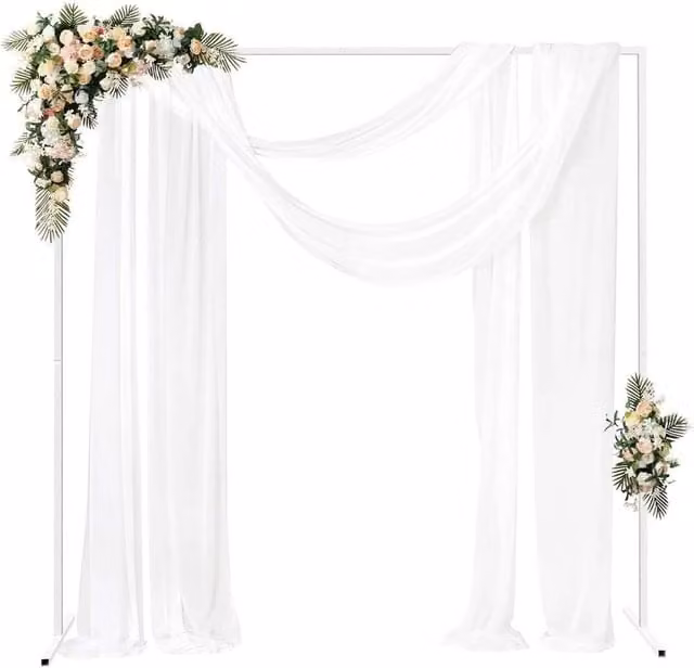 SPETLEK Metal Wedding Arch Backdrop Stand in White – 1