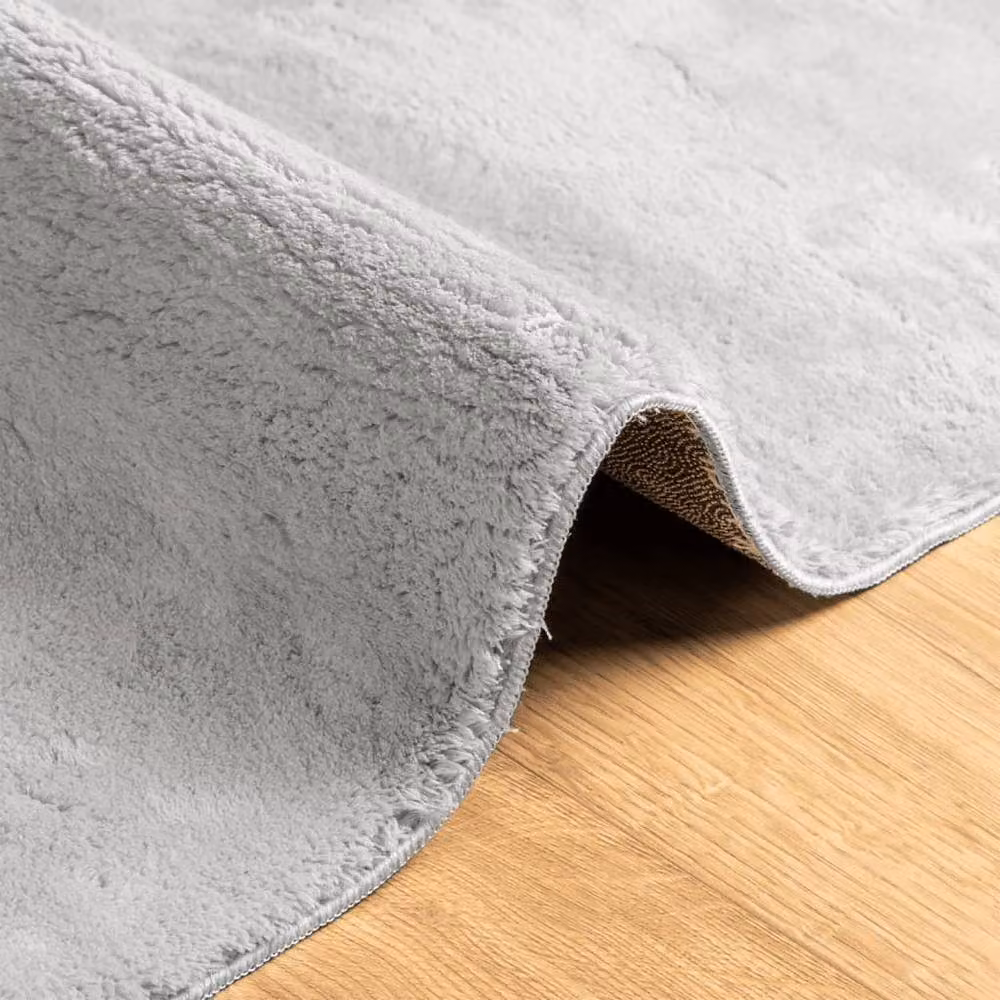 Berkfield Home HUARTE Grey Short Pile Washable Non-Slip Rug W: 80 cm, L: 150 cm