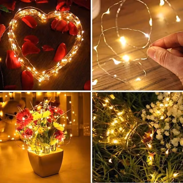 Shatchi 40 LED Warm White Battery Operated Fairy String Lights with 4m Copper Wire – 8