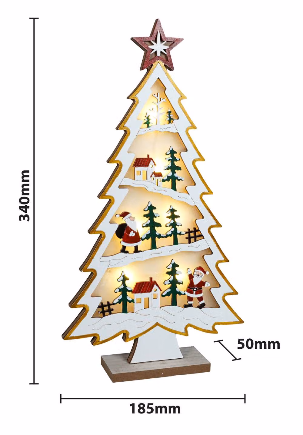 Xmas Haus LED Christmas Tree Festive Village Tabletop Decoration in White – 2