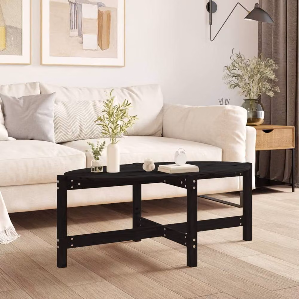 Berkfield Home Black Rustic Solid Pine Coffee Table, W/D/H: 118 x 63 x 45 cm – 2