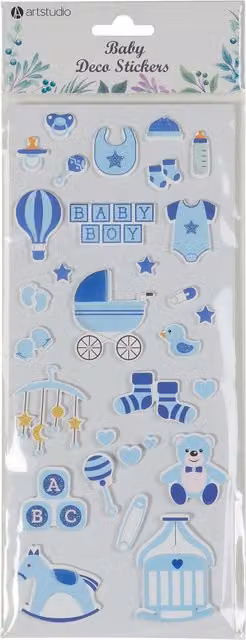 Art Studio Blue Baby Deco Plastic Stickers