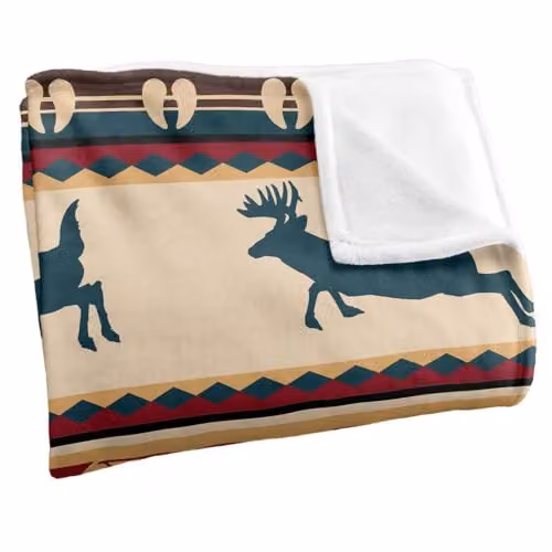 JQ Licensing Southwest Lodge Deer Silky Touch Super Soft Fleece Throw Blanket, Multicolour, W/D/H: 152 x 127 cm – 2