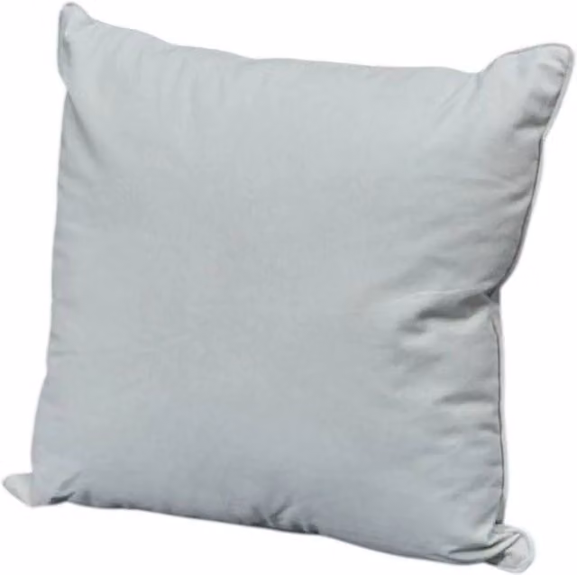 Four Candle Handmade Plain Grey Cotton Square Cushion with Filling, W/D/H: 45 x 45 x 45 cm