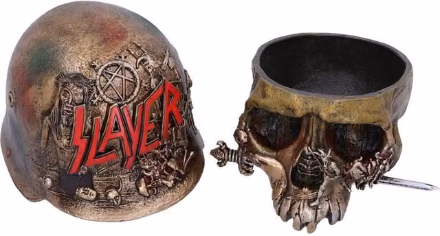 Nemesis Now! Slayer Eagle Helmet Skull Logo Trinket Box in Bronze and Multicolour, Height: 17.5 cm