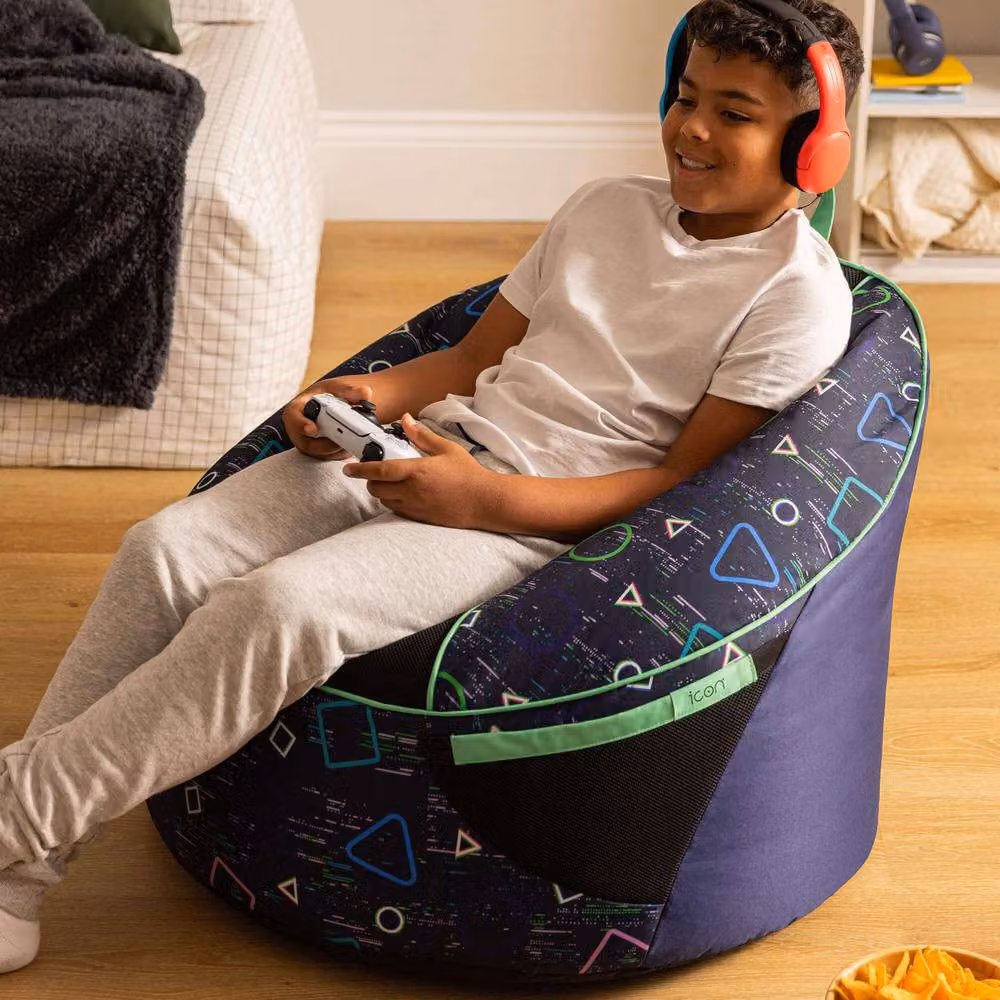 icon Alpha Kids Gaming Bean Bag in Blue with EPS Polystyrene Filling – 4