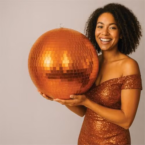 FXLab Rose Orange and Gold Mirror Disco Ball, Diameter: 50.8 cm – 3