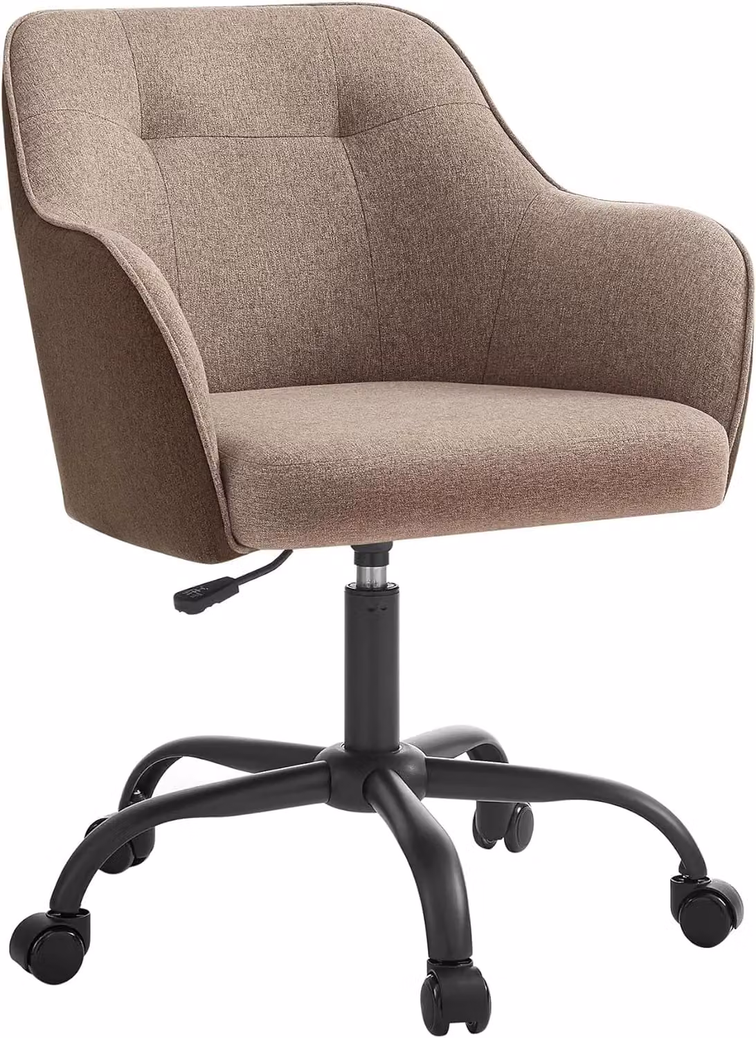 SONGMICS Swivel Home Office Task Chair with Armrests and Adjustable Height in Brown – 5