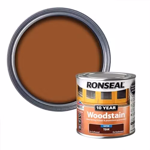 Ronseal 10 Year Woodstain in Teak, Brown, 250ml