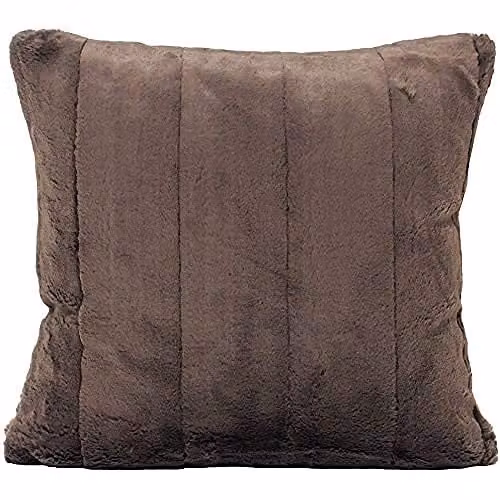 Paoletti Empress Square Faux Fur Filled Cushion in Brown/Beige, W/D/H: 55 x 55 x 55 cm – 1
