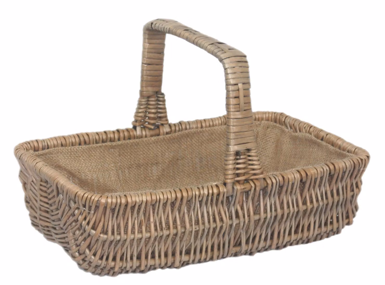 Red Hamper Set of 3 Brown Wicker Rectangular Garden Trug Planters with Handles – 2
