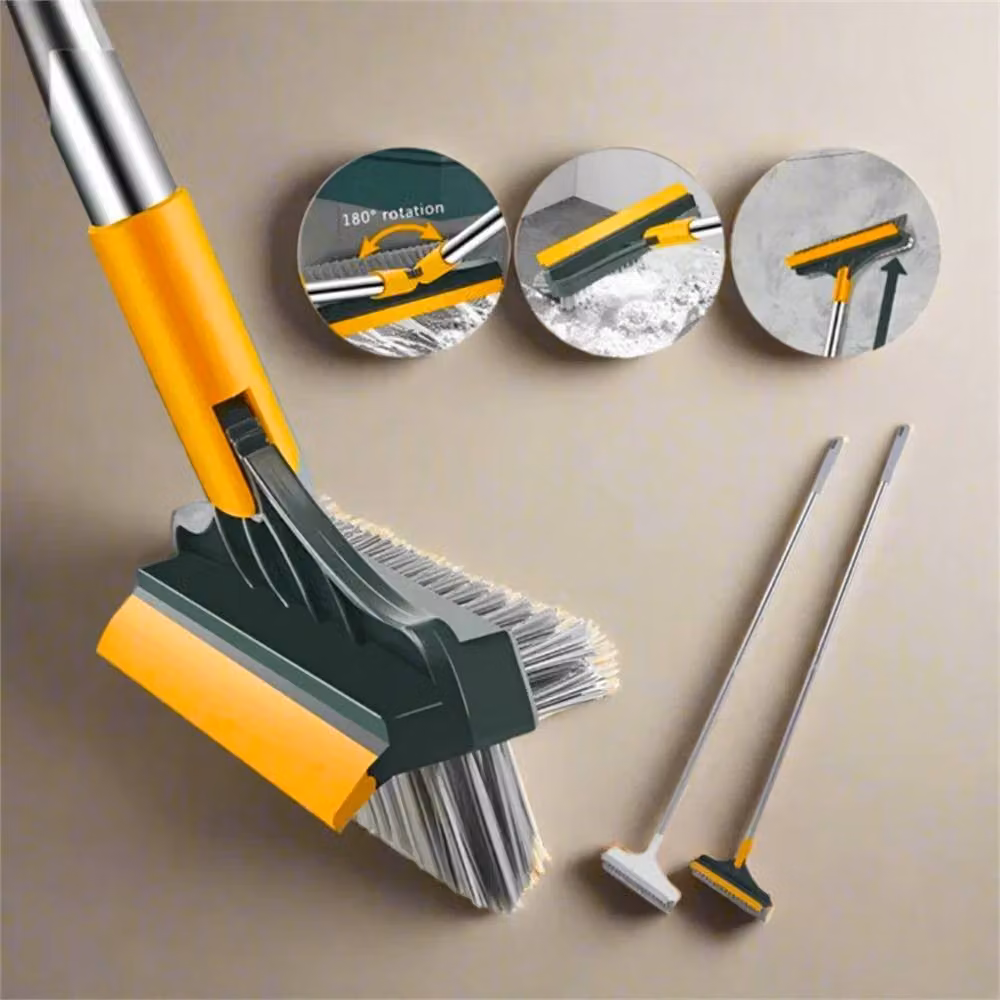 Nordara 3 in 1 Floor Brush and Scraper with 120 Degree Rotatable Head and Long Handle in Dark Green – 4