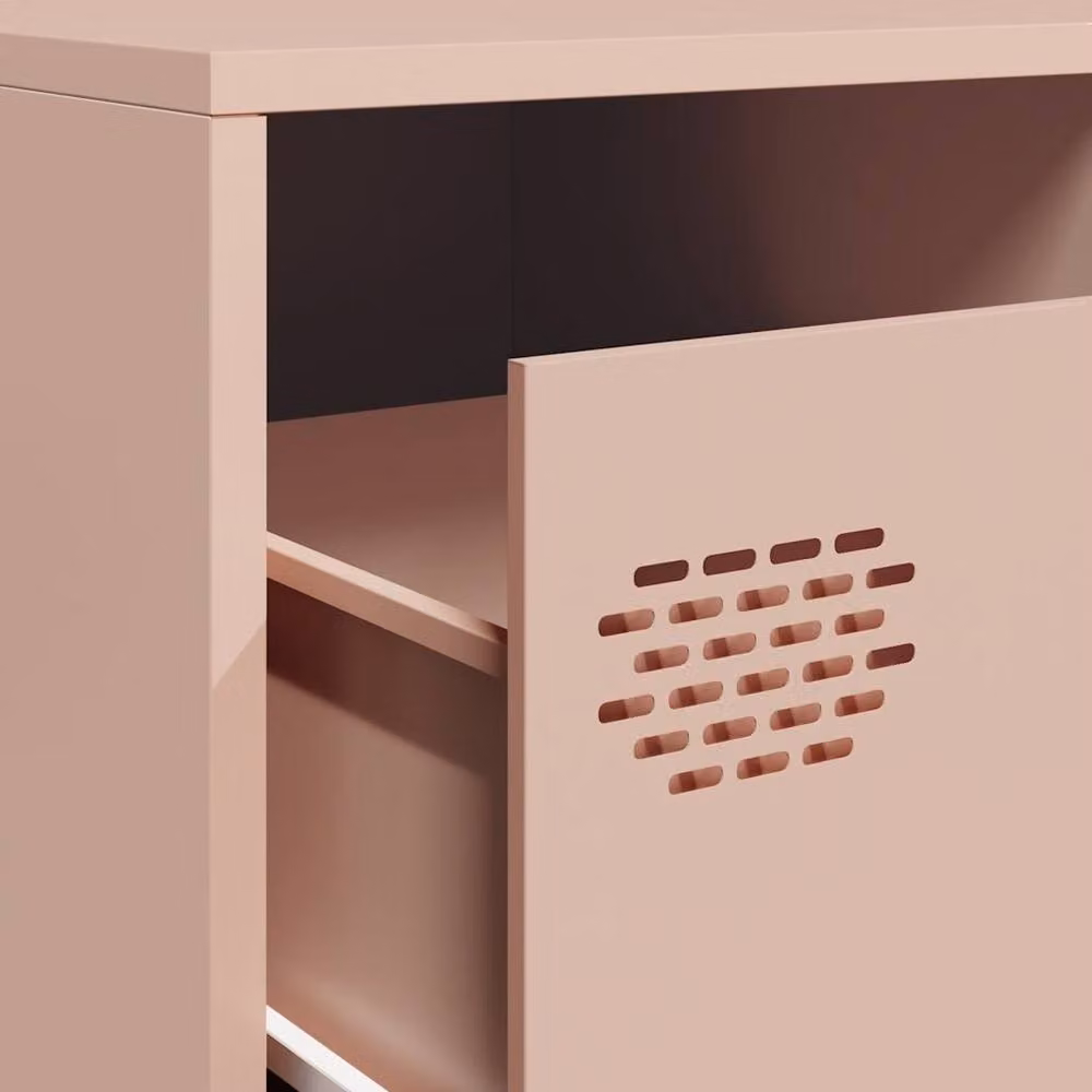 Berkfield Home Pink Modern TV Cabinet in Matt Cold-rolled Steel, W: 202 cm, D: 39 cm, H: 43.5 cm – 4