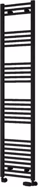 Bathroom Kingdom Capo Black Straight Heated Towel Rail, W: 40 cm, H: 180 cm – 1