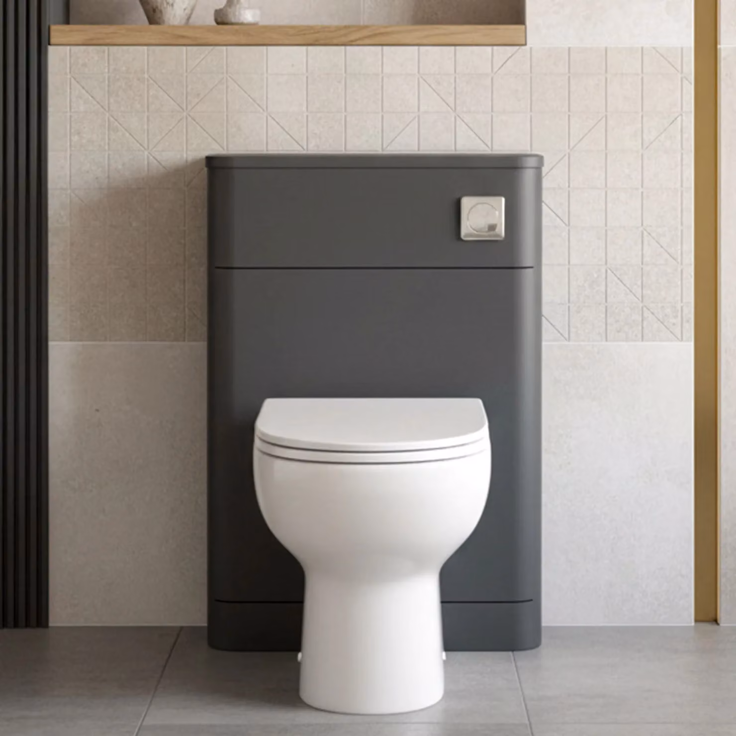 Balterley Modern Matt Dark Grey Freestanding Floor Standing WC Toilet Unit Width: 55 cm – 3
