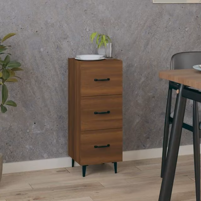 Berkfield Home Classic Sideboard in Brown Oak, W/D/H: 34.5 x 34.0 x 90.0 cm – 1