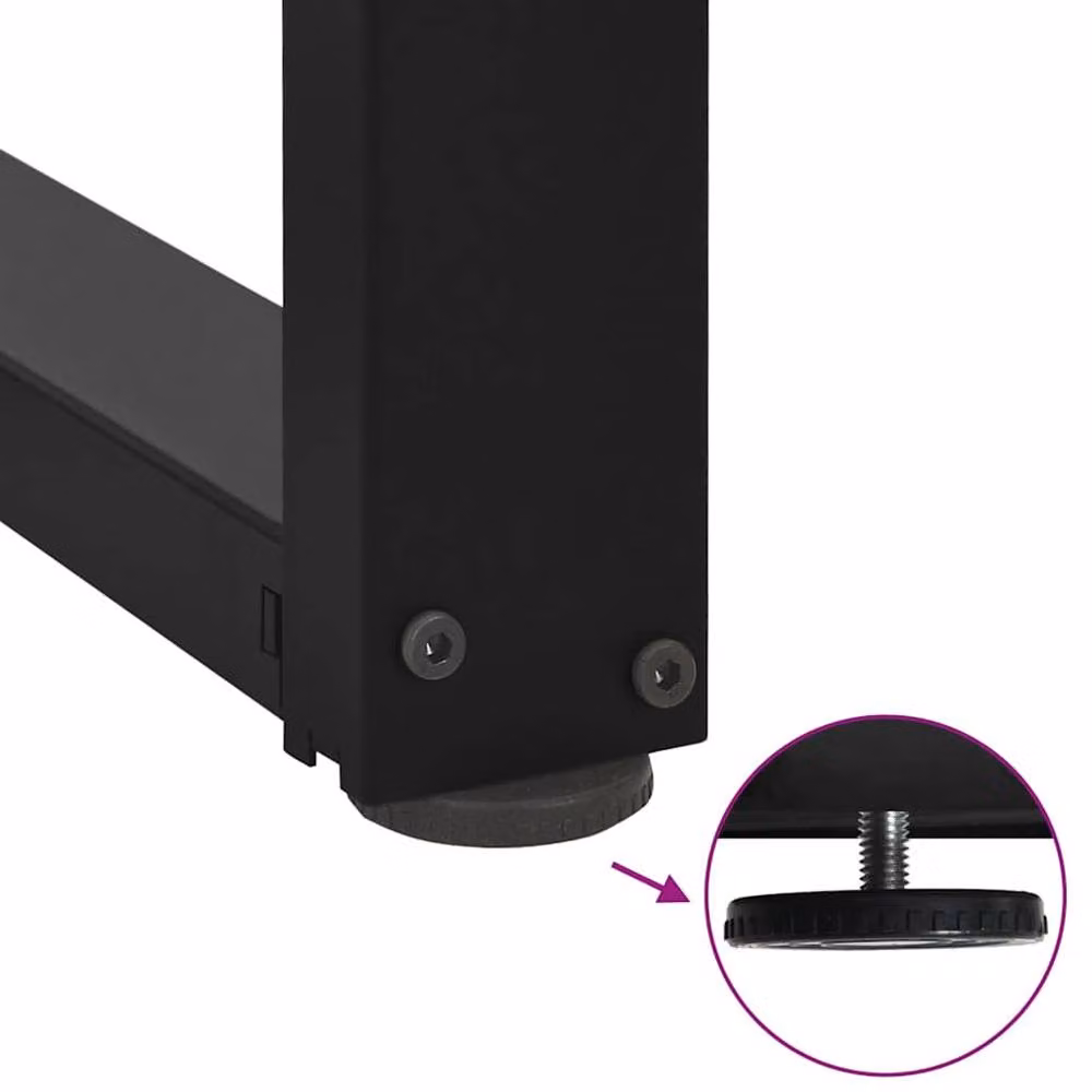 Berkfield Home Modern T-Shaped Bar Table Legs, 2 Piece Set, Black Steel, W: 40 cm, D: 35 cm, H: 110-111 cm – 4