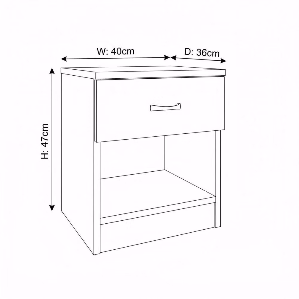 FORGEVIO 1 Drawer Oak Effect Bedside Table in Light Oak – 2