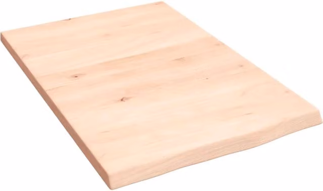 Berkfield Home Wall Shelf in Brown Untreated Solid Oak Wood, W: 60 cm, H: 40 cm, D: 2 cm