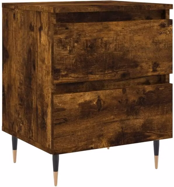 Berkfield Home Smoked Oak Bedside Cabinet in Brown, W/D/H: 40 x 35 x 50 cm – 1