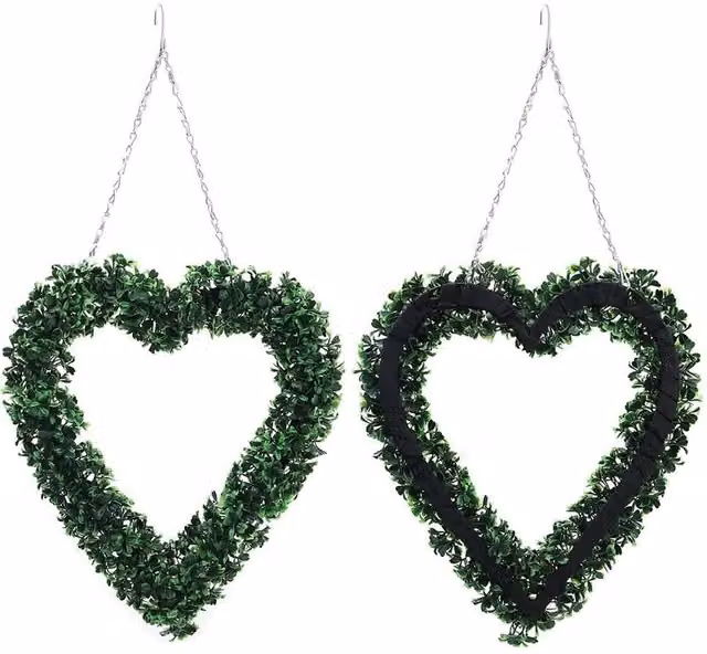 EONLION Green Artificial Heart Shape Hanging Topiary, Height: 100 cm – 1