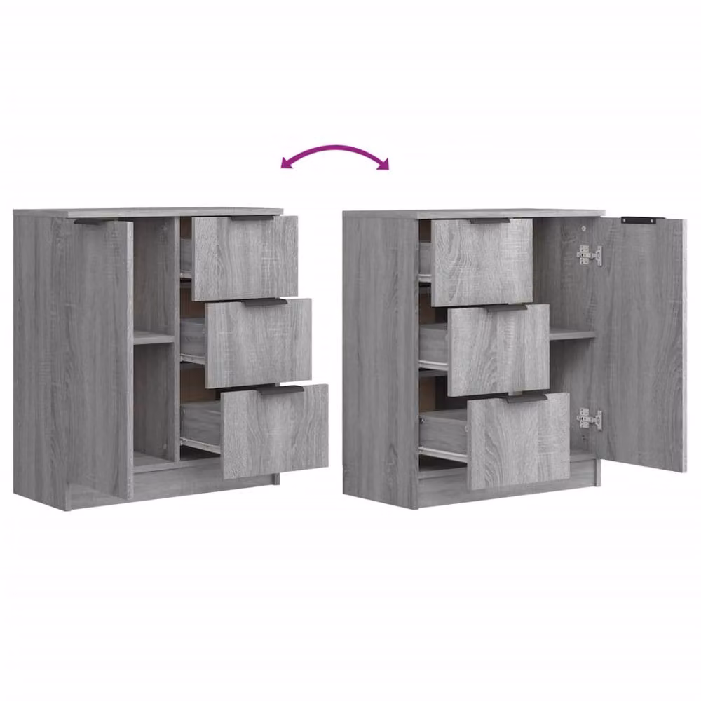 Berkfield Home Grey Sonoma Sideboard in Matt MDF – 2