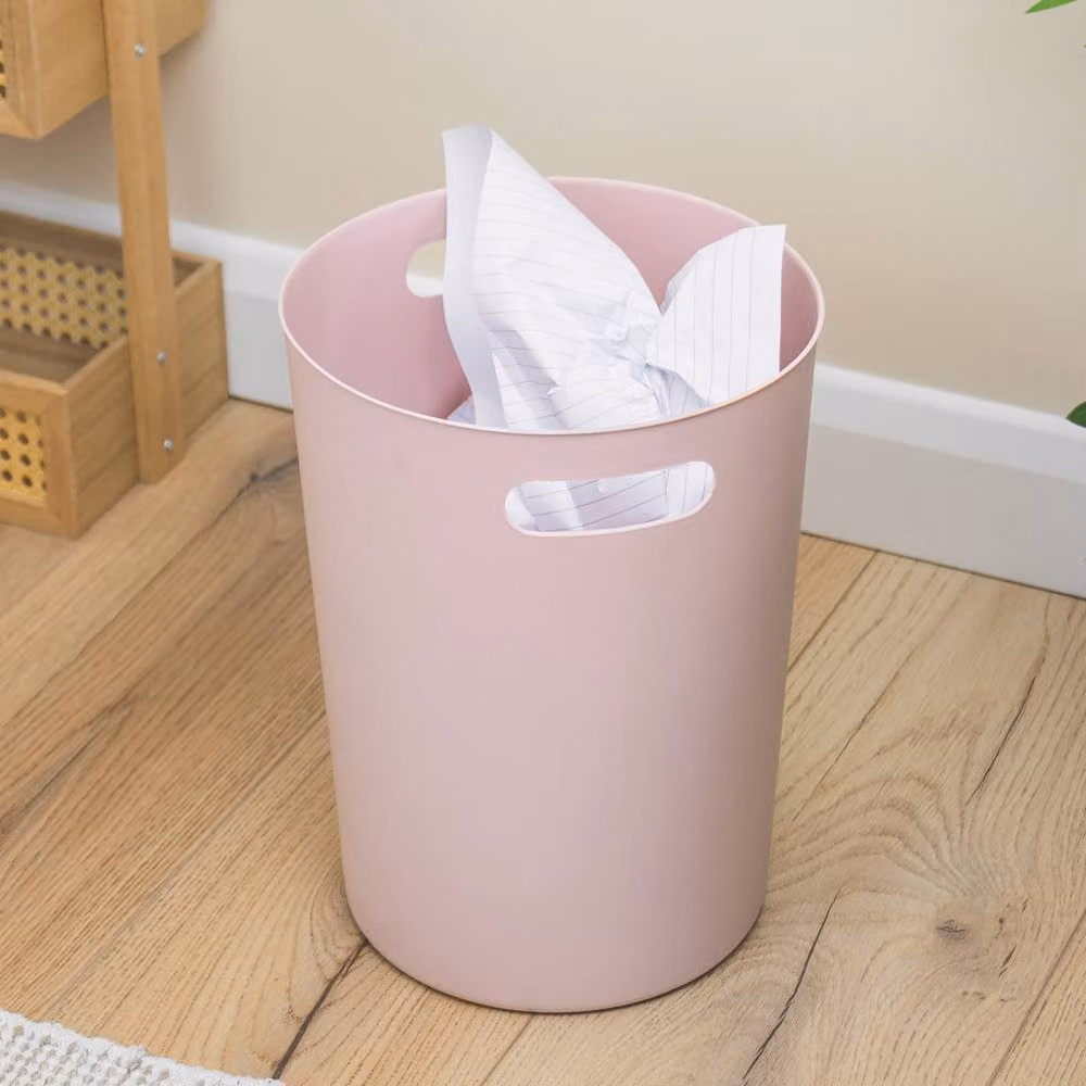 JVL Modu Round Plastic Waste Bin, 9.7 l, Blush Pink – 2