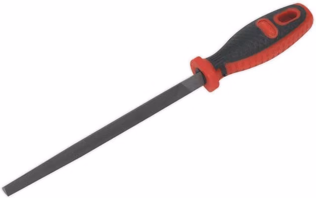 Loops 200mm Triangular Engineers File in Red and Multicolour