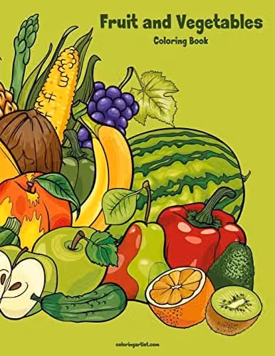 Fruit and Vegetables Coloring Book 1: Volume 1 by Createspace, Multicolour