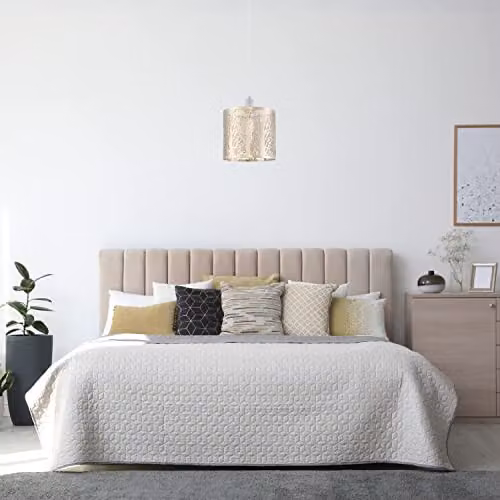 Happy Homewares Brushed Gold Metal Forest Design Ceiling Pendant Shade – 2