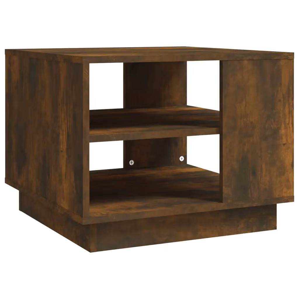 Berkfield Home Smoked Oak Coffee Table in Brown, W/D/H: 55 x 55 x 43 cm – 2
